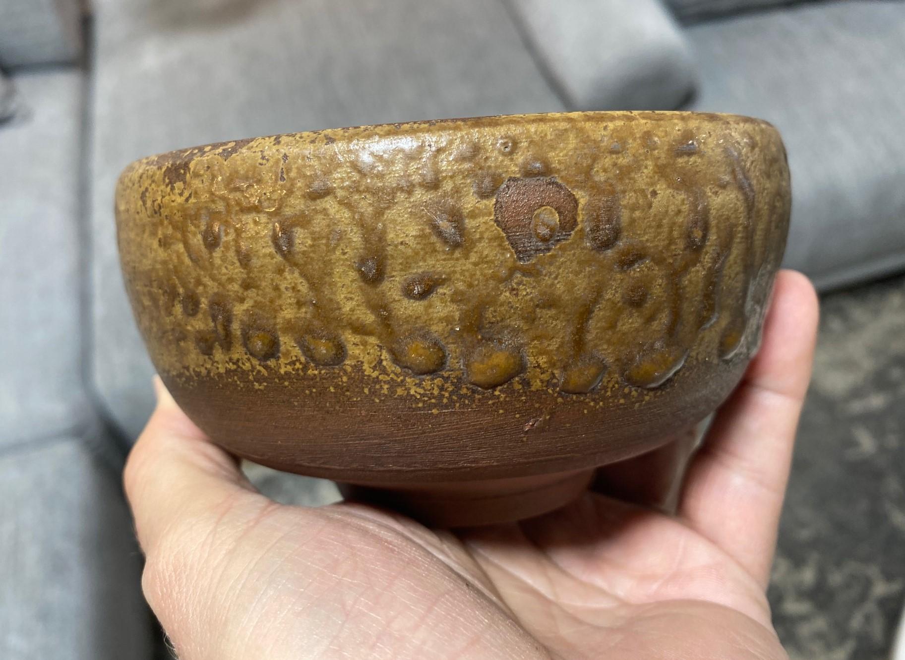 Kaneshige Toyo National Treasure Signed Japanese Bizen Pottery Chawan Tea Bowl For Sale 6