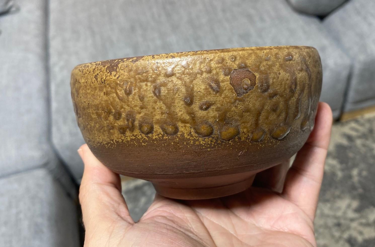 Kaneshige Toyo National Treasure Signed Japanese Bizen Pottery Chawan Tea Bowl For Sale 8