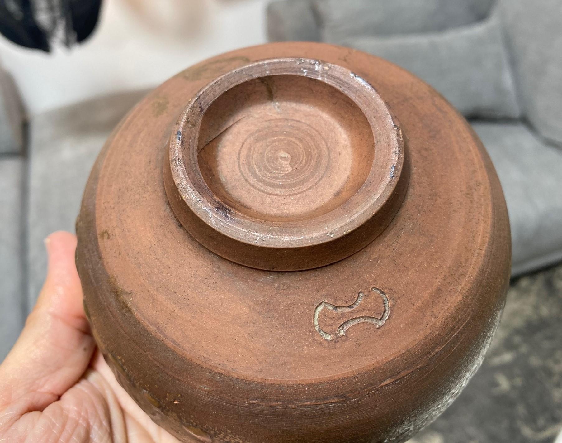 Kaneshige Toyo National Treasure Signed Japanese Bizen Pottery Chawan Tea Bowl For Sale 10