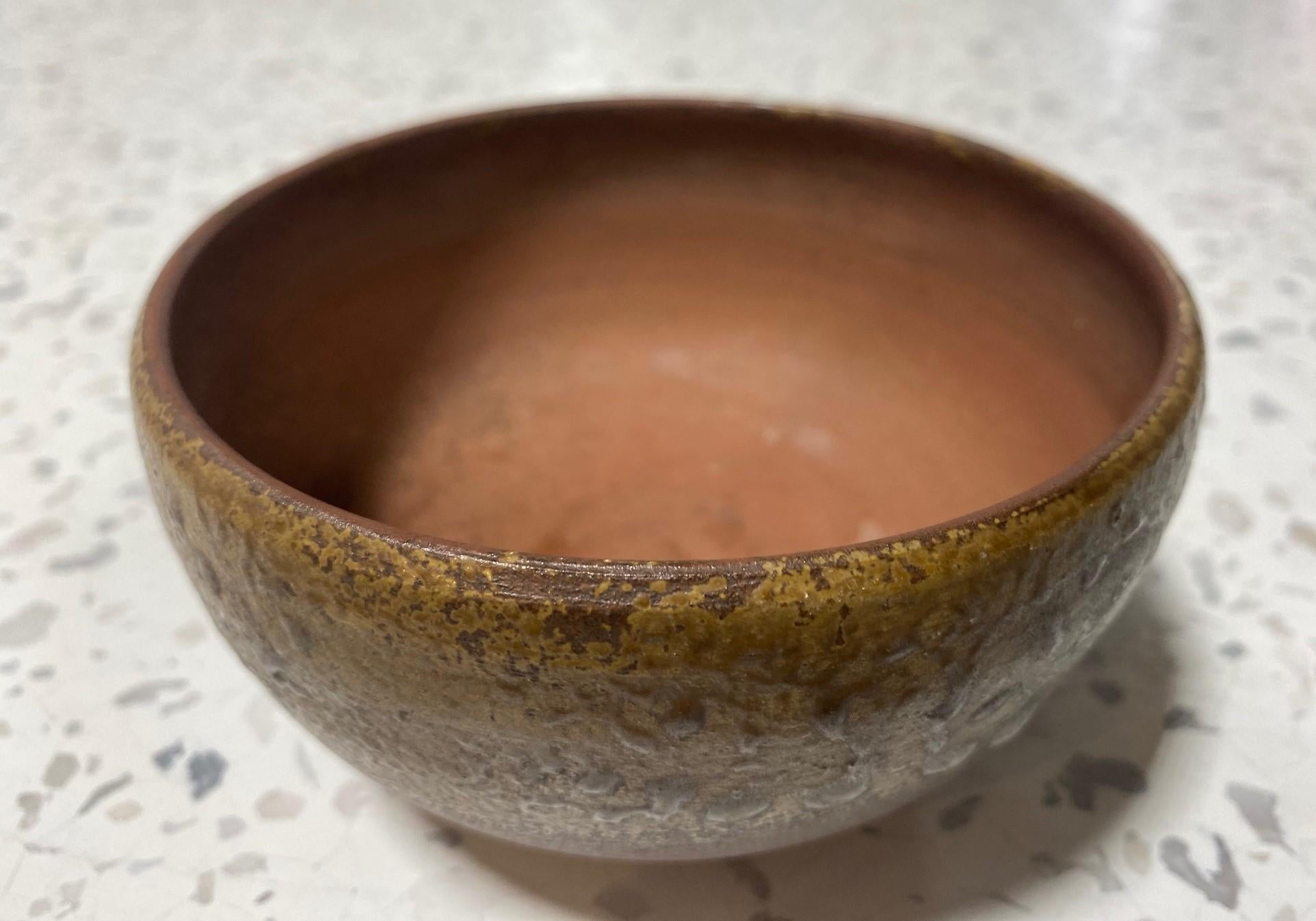 Stoneware Kaneshige Toyo National Treasure Signed Japanese Bizen Pottery Chawan Tea Bowl For Sale