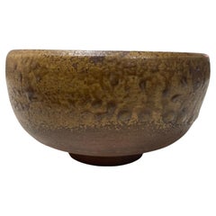 Vintage Kaneshige Toyo National Treasure Signed Japanese Bizen Pottery Chawan Tea Bowl