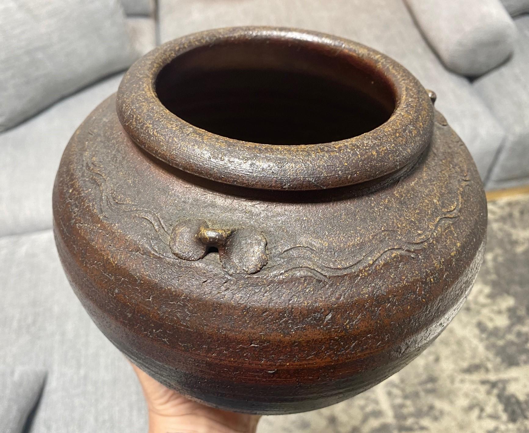 Kaneshige Toyo National Treasure Signed Japanese Bizen Pottery Tsubo Jar Vase For Sale 9