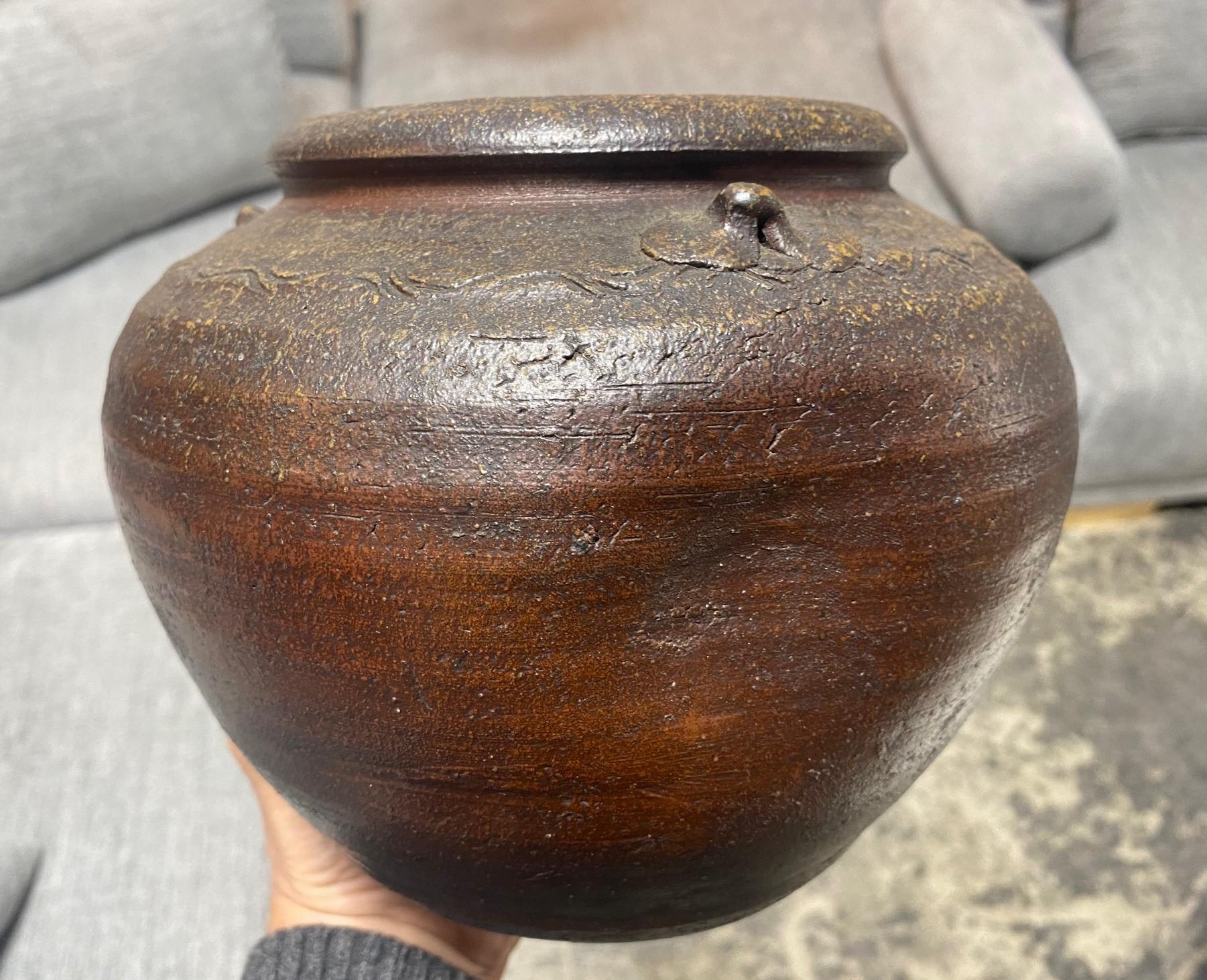Kaneshige Toyo National Treasure Signed Japanese Bizen Pottery Tsubo Jar Vase For Sale 10