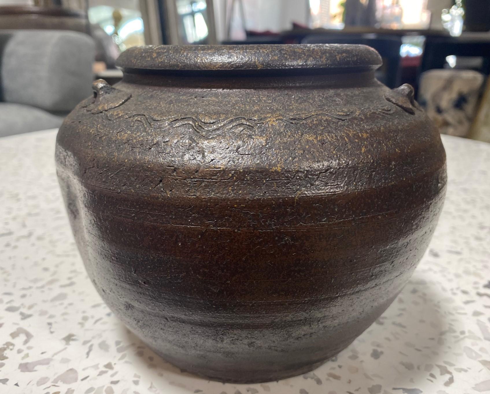 Fired Kaneshige Toyo National Treasure Signed Japanese Bizen Pottery Tsubo Jar Vase For Sale