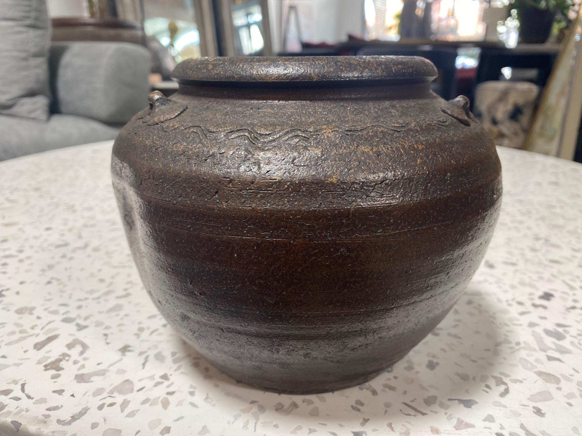 Stoneware Kaneshige Toyo National Treasure Signed Japanese Bizen Pottery Tsubo Jar Vase For Sale