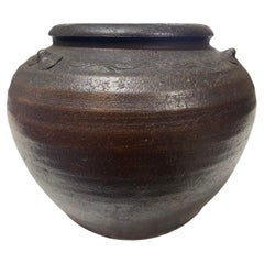 Vintage Kaneshige Toyo National Treasure Signed Japanese Bizen Pottery Tsubo Jar Vase