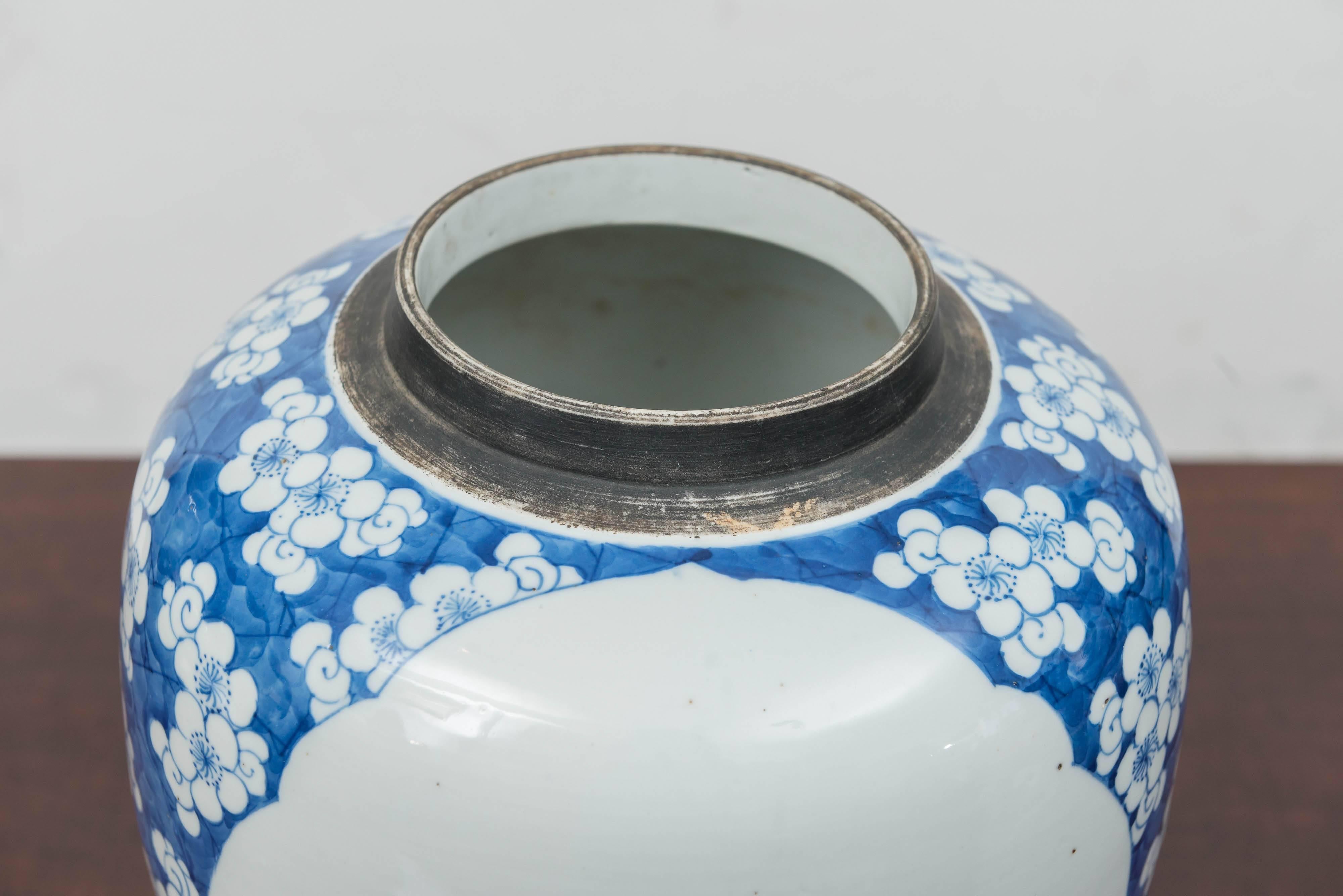 Chinese K'ang Hsi Style Blue and White Jar, circa 1880