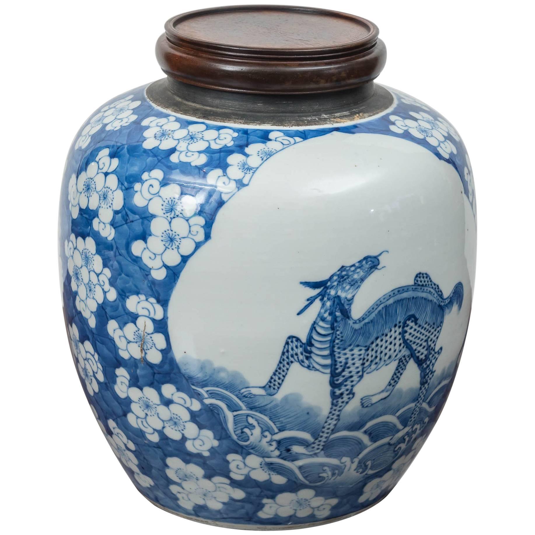 K'ang Hsi Style Blue and White Jar, circa 1880
