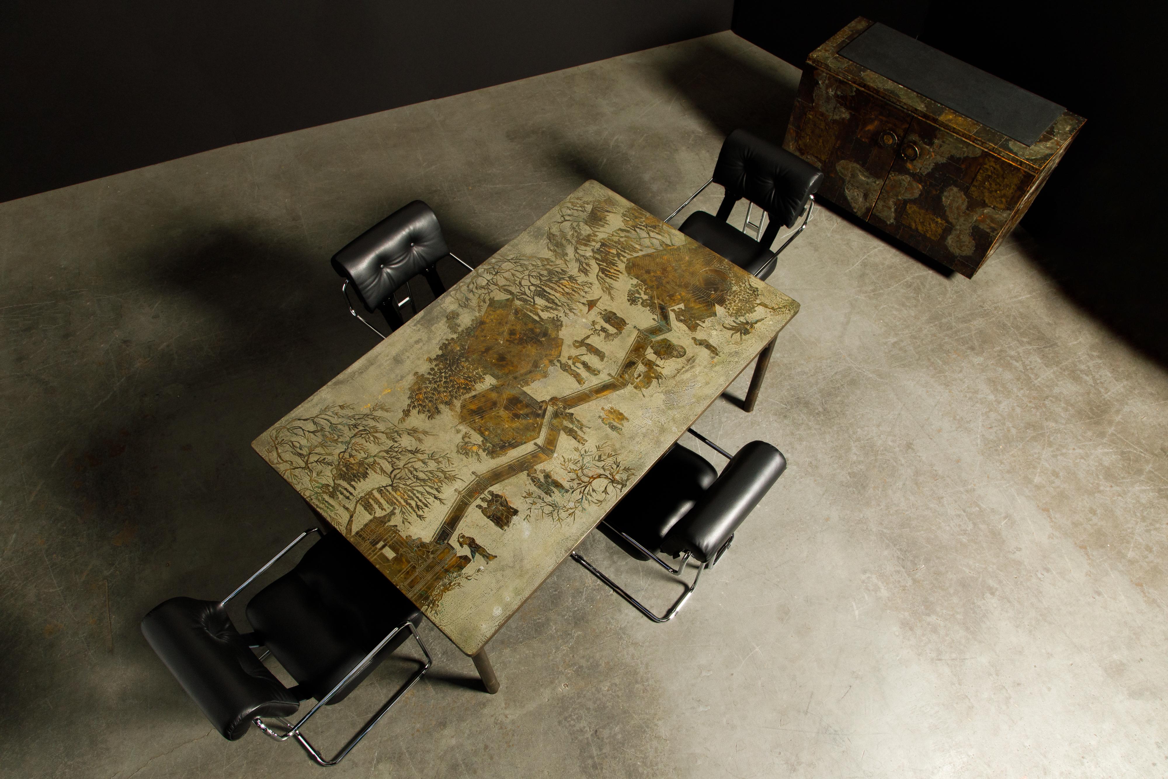 'Kang Tao' Bronze Dining Table by Philip and Kelvin LaVerne, c. 1965, Signed 3