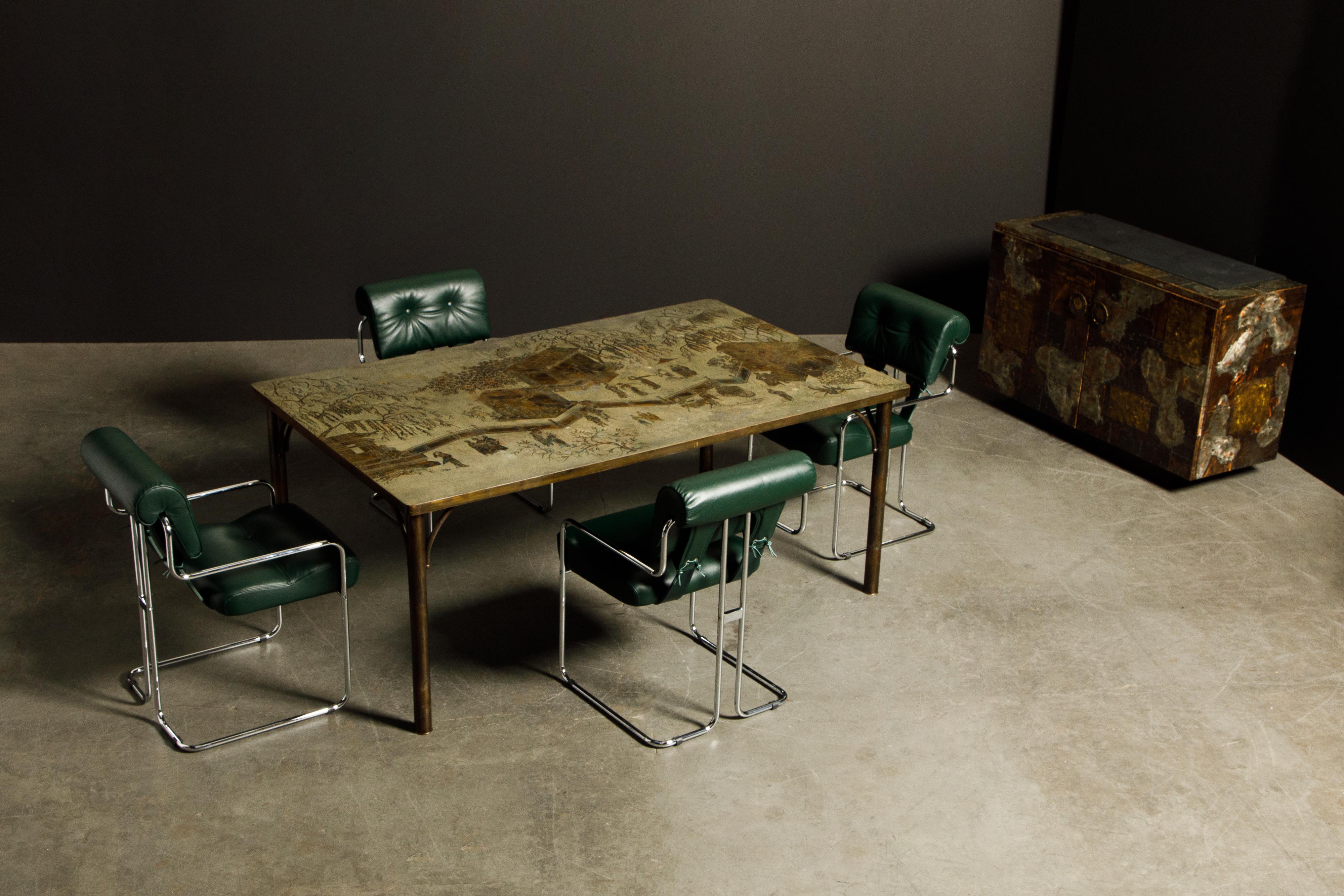 'Kang Tao' Bronze Dining Table by Philip and Kelvin LaVerne, c. 1965, Signed For Sale 7