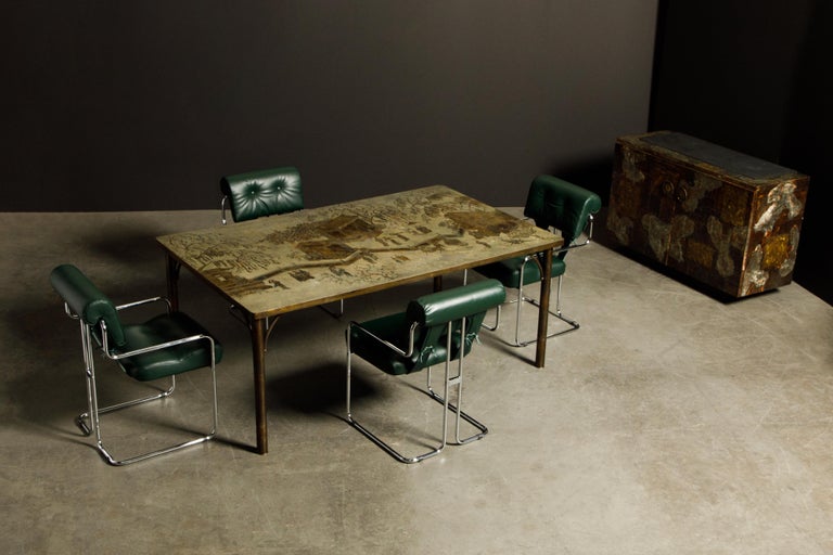 'Kang Tao' Bronze Dining Table by Philip and Kelvin LaVerne, c. 1965, Signed For Sale 9