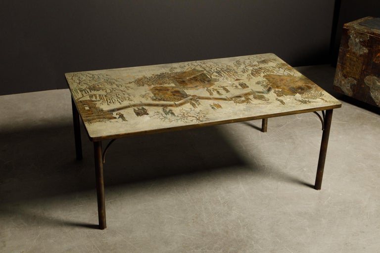 Hand-Crafted 'Kang Tao' Bronze Dining Table by Philip and Kelvin LaVerne, c. 1965, Signed For Sale