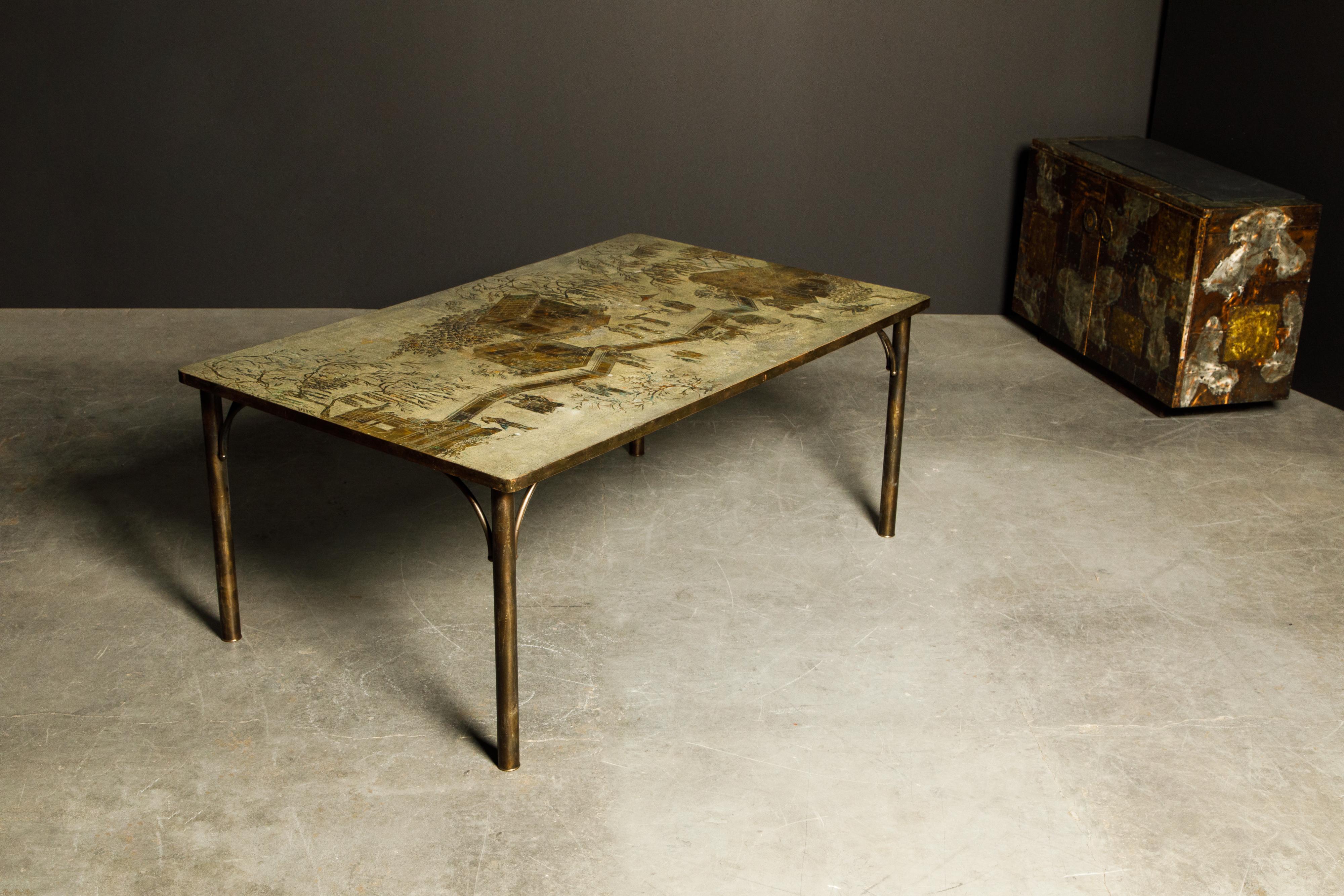 'Kang Tao' Bronze Dining Table by Philip and Kelvin LaVerne, c. 1965, Signed 4