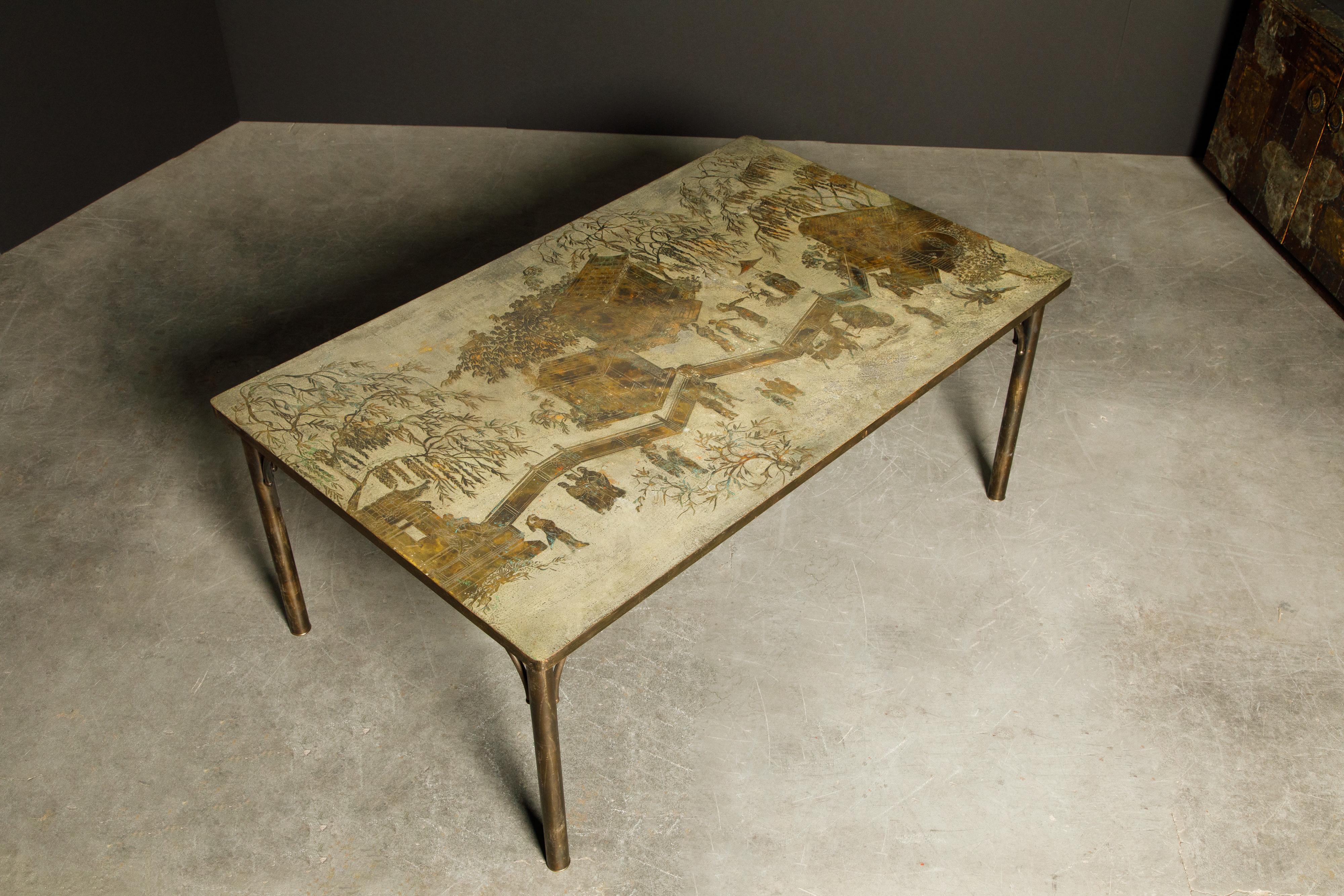 'Kang Tao' Bronze Dining Table by Philip and Kelvin LaVerne, c. 1965, Signed 5