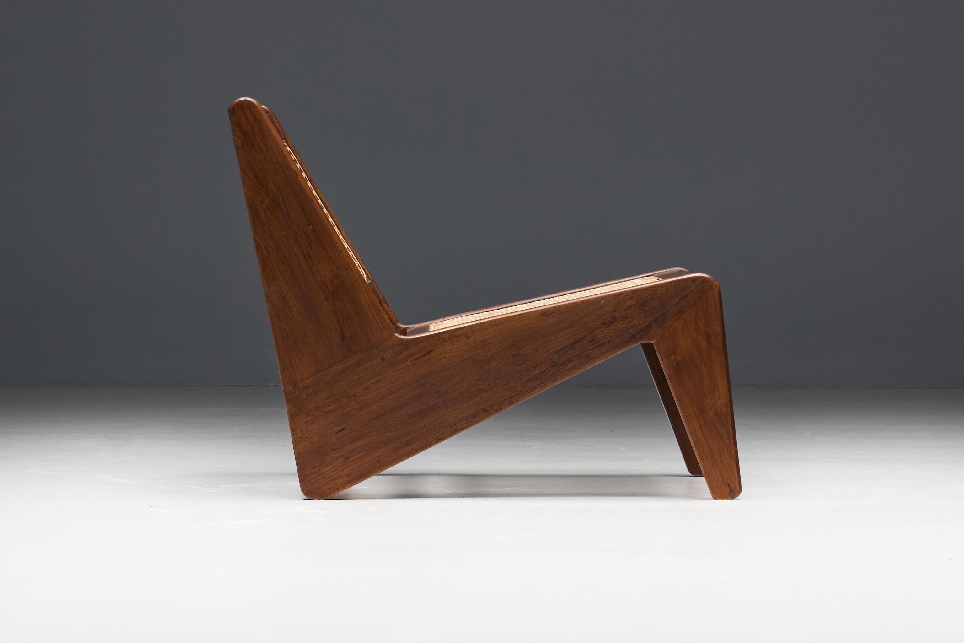 Kangaroo Chairs PJ-SI-59 by Pierre Jeanneret, Chandigarh, 1955 en venta 4