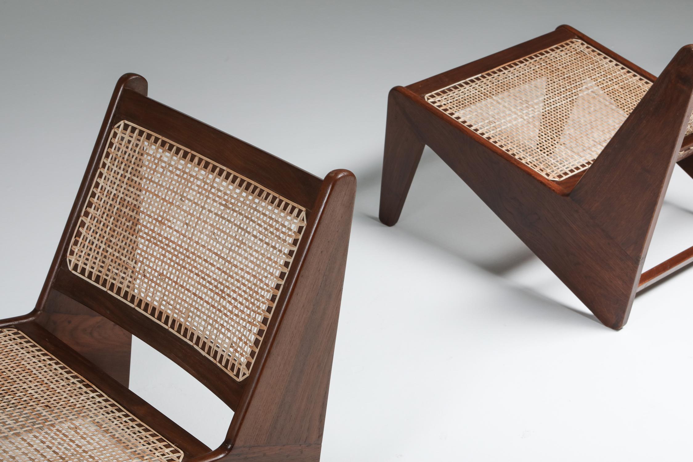 Indian Kangaroo Chairs PJ-SI-59 by Pierre Jeanneret, Chandigarh, 1955 For Sale