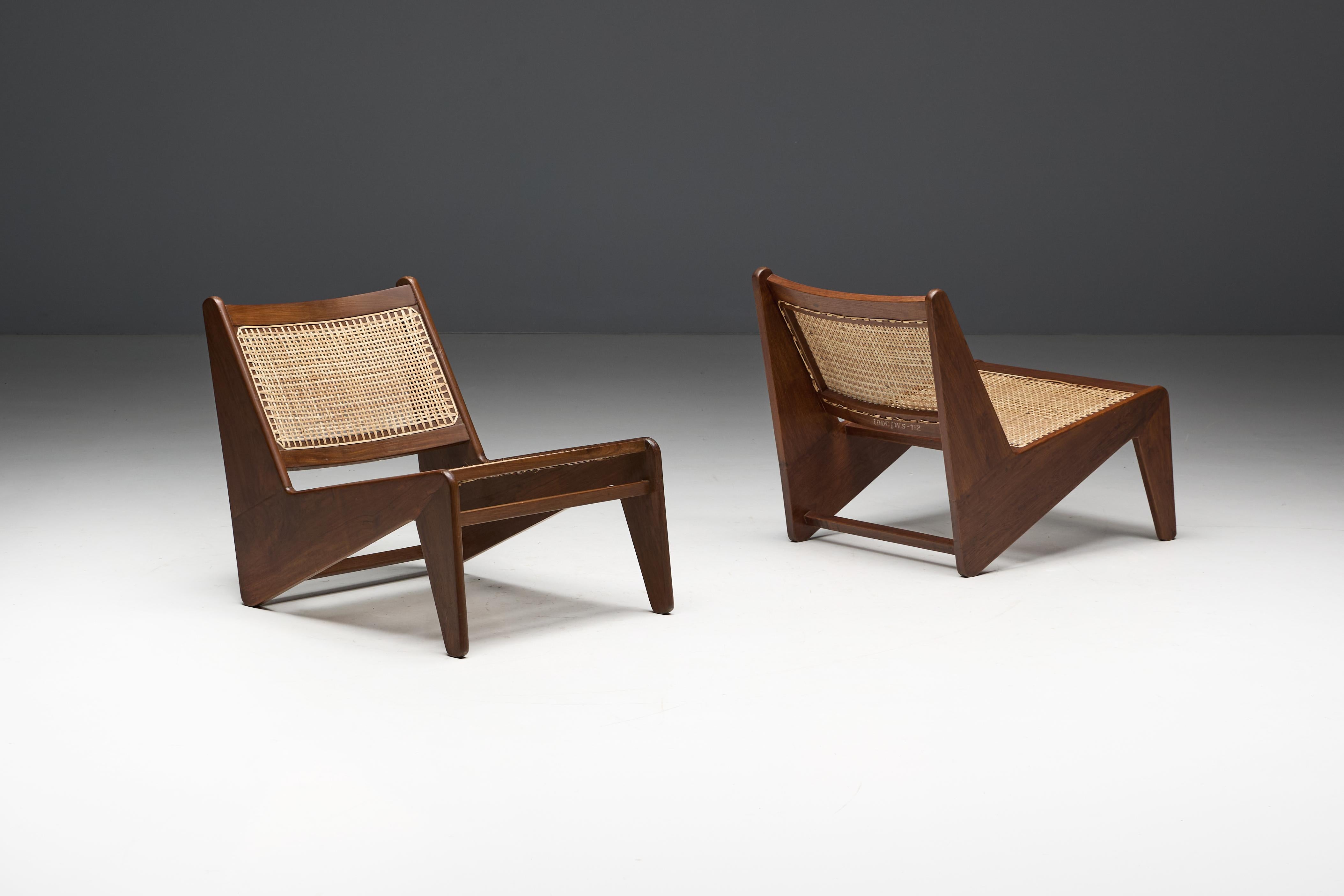Kangaroo Chairs PJ-SI-59 by Pierre Jeanneret, Chandigarh, 1955 Indio en venta