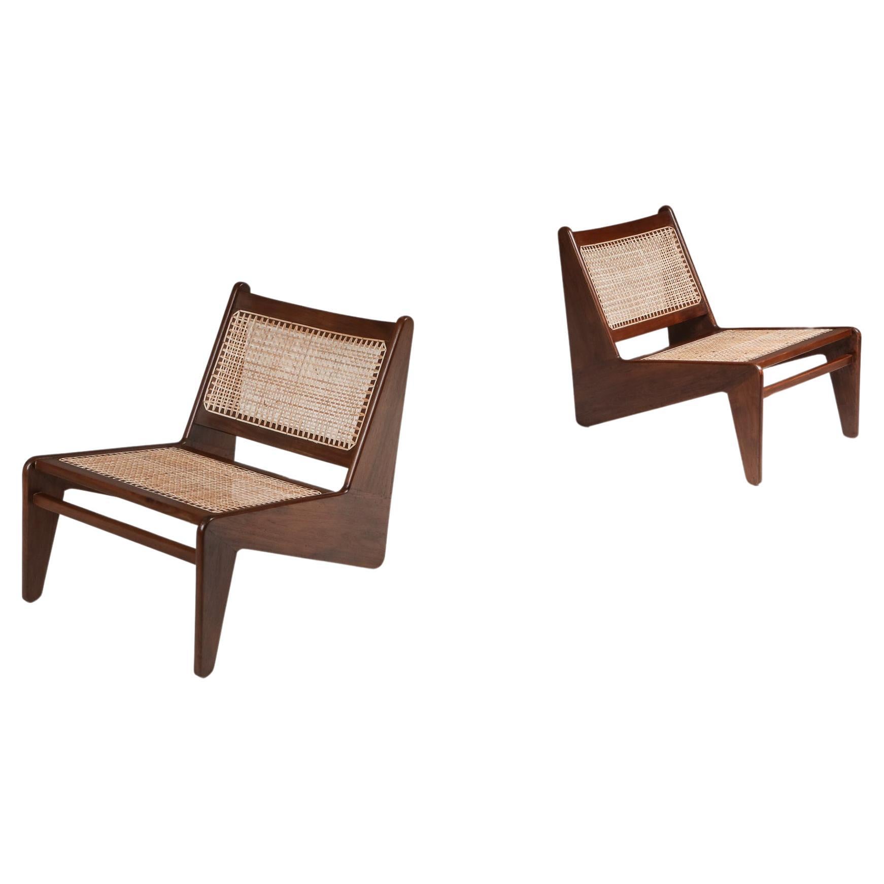 Kangaroo Chairs PJ-SI-59 by Pierre Jeanneret, Chandigarh, 1955 For Sale