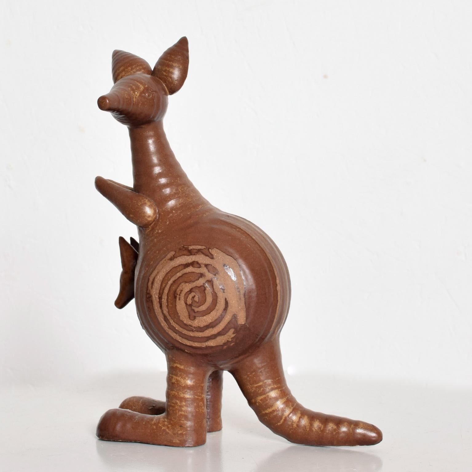 Scandinavian Modern Kangaroo & Joey Ceramic Pottery by Lisa Larson for Gustavberg