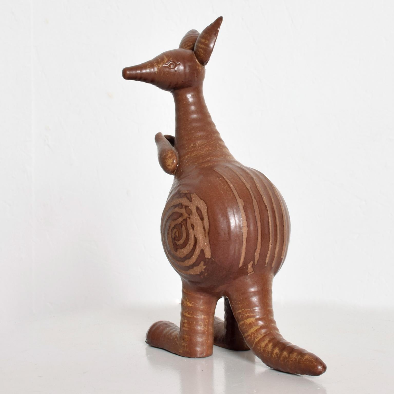 Swedish Kangaroo & Joey Ceramic Pottery by Lisa Larson for Gustavberg