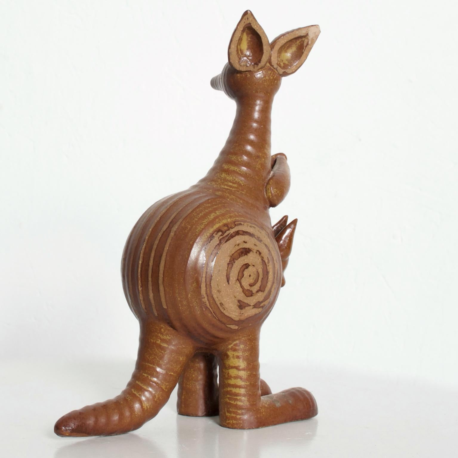 Kangaroo & Joey Ceramic Pottery by Lisa Larson for Gustavberg In Good Condition In Chula Vista, CA
