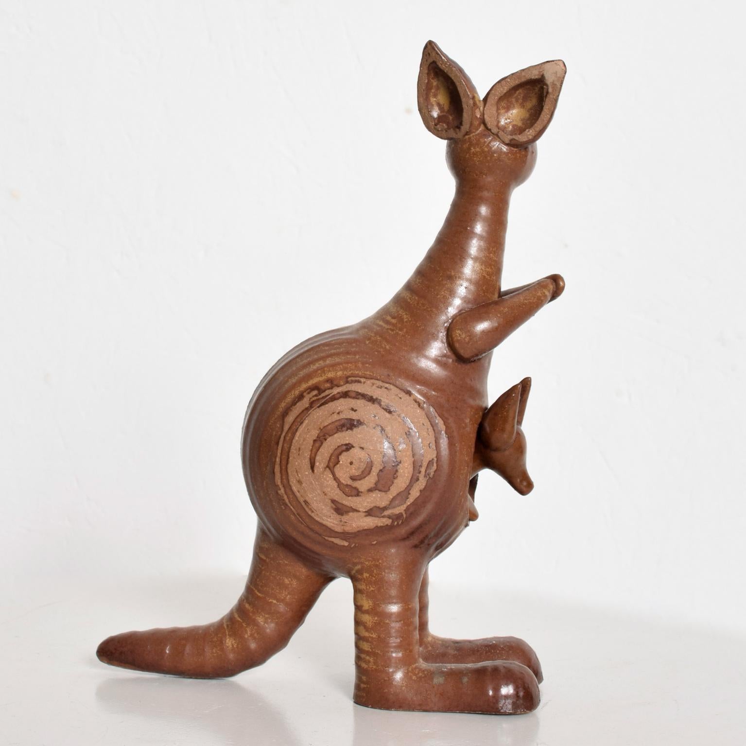 Mid-20th Century Kangaroo & Joey Ceramic Pottery by Lisa Larson for Gustavberg