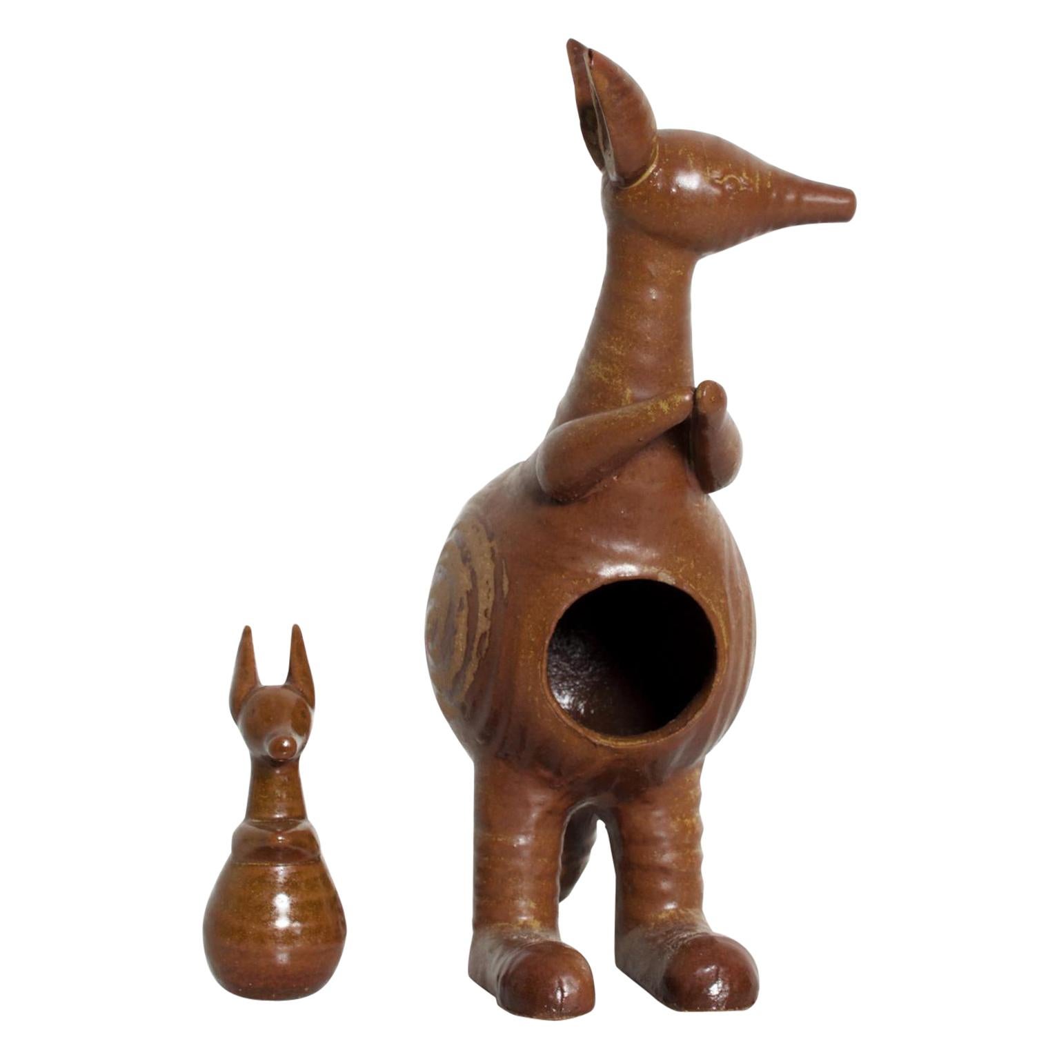 Kangaroo & Joey Ceramic Pottery by Lisa Larson for Gustavberg