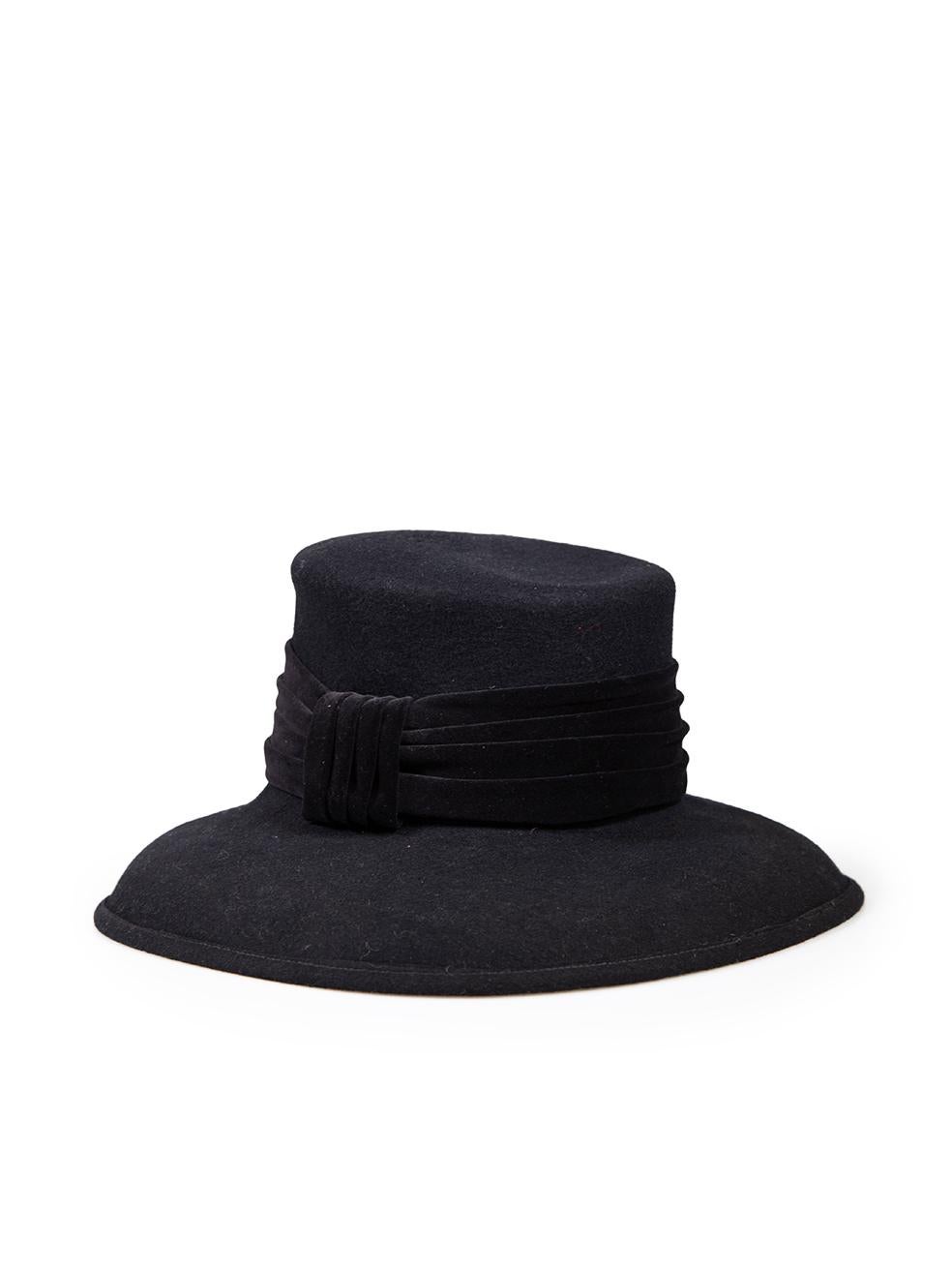 Women's Kangol Vintage Black Wool Felt Fedora Hat For Sale
