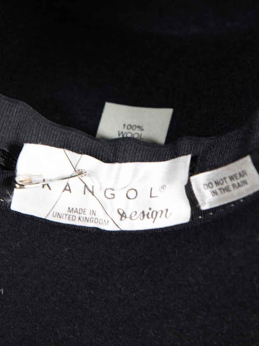 Kangol Vintage Black Wool Felt Fedora Hat For Sale 1