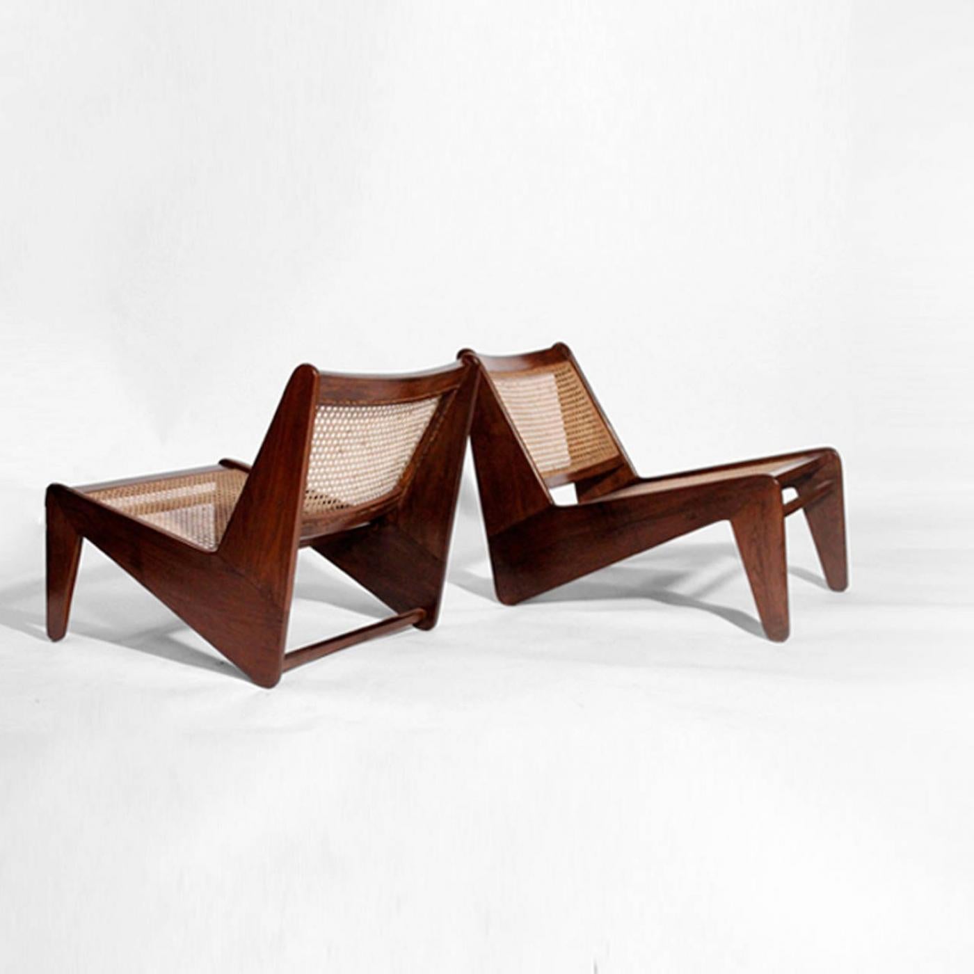 Indian Kangourou Lounge Chair in the Style of Jeanneret, Chandigarh, India For Sale