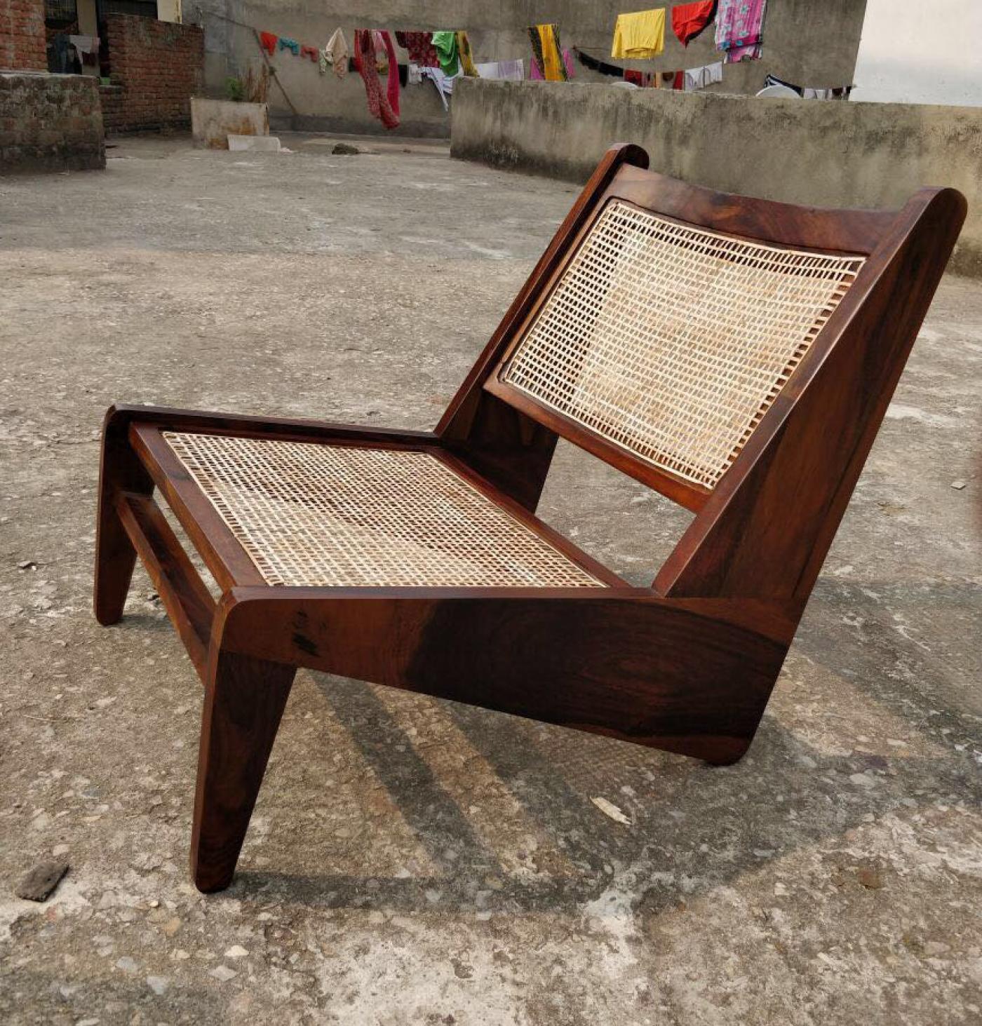 Contemporary Kangourou Lounge Chair in the Style of Jeanneret, Chandigarh, India For Sale