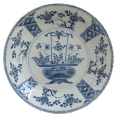 Kangxi Chinese Large Plate or Dish Porcelain Blue & White, Circa 1700