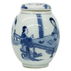 Kangxi, Chinese Porcelain Tea caddy and cover