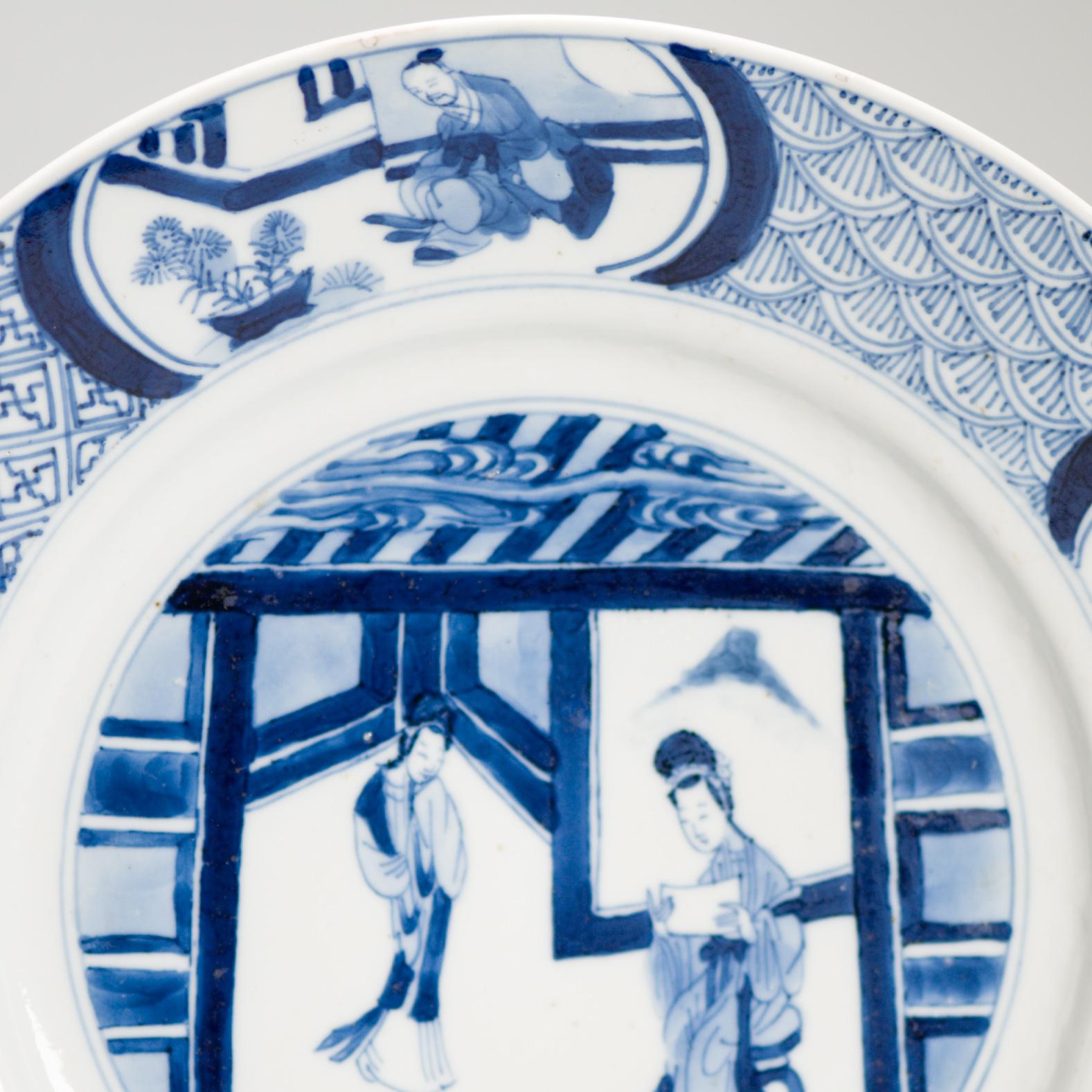 Kangxi Mark & Period Antique Chinese Porcelain Plates Romance of the Western 5