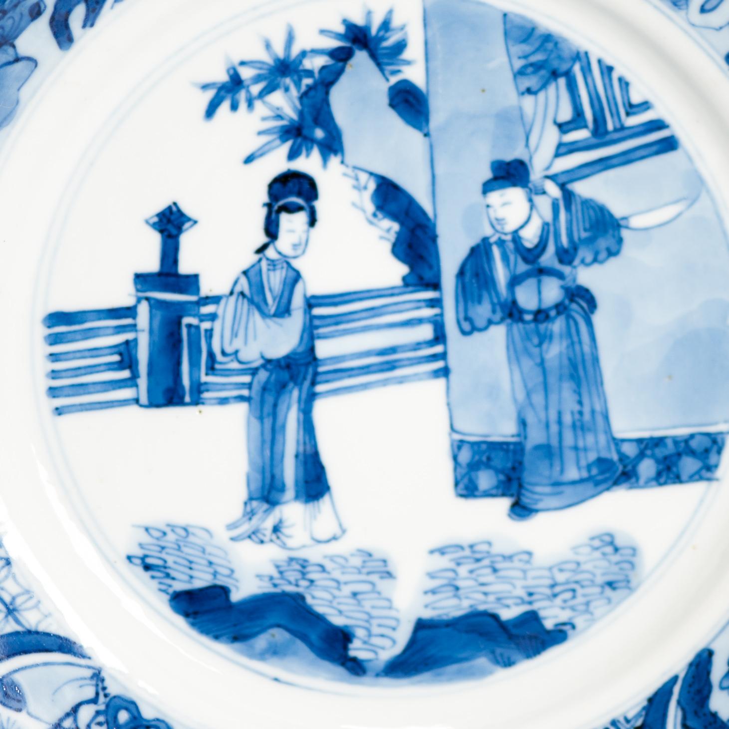 Kangxi Mark & Period Antique Chinese Porcelain Plates Romance of the Western 7