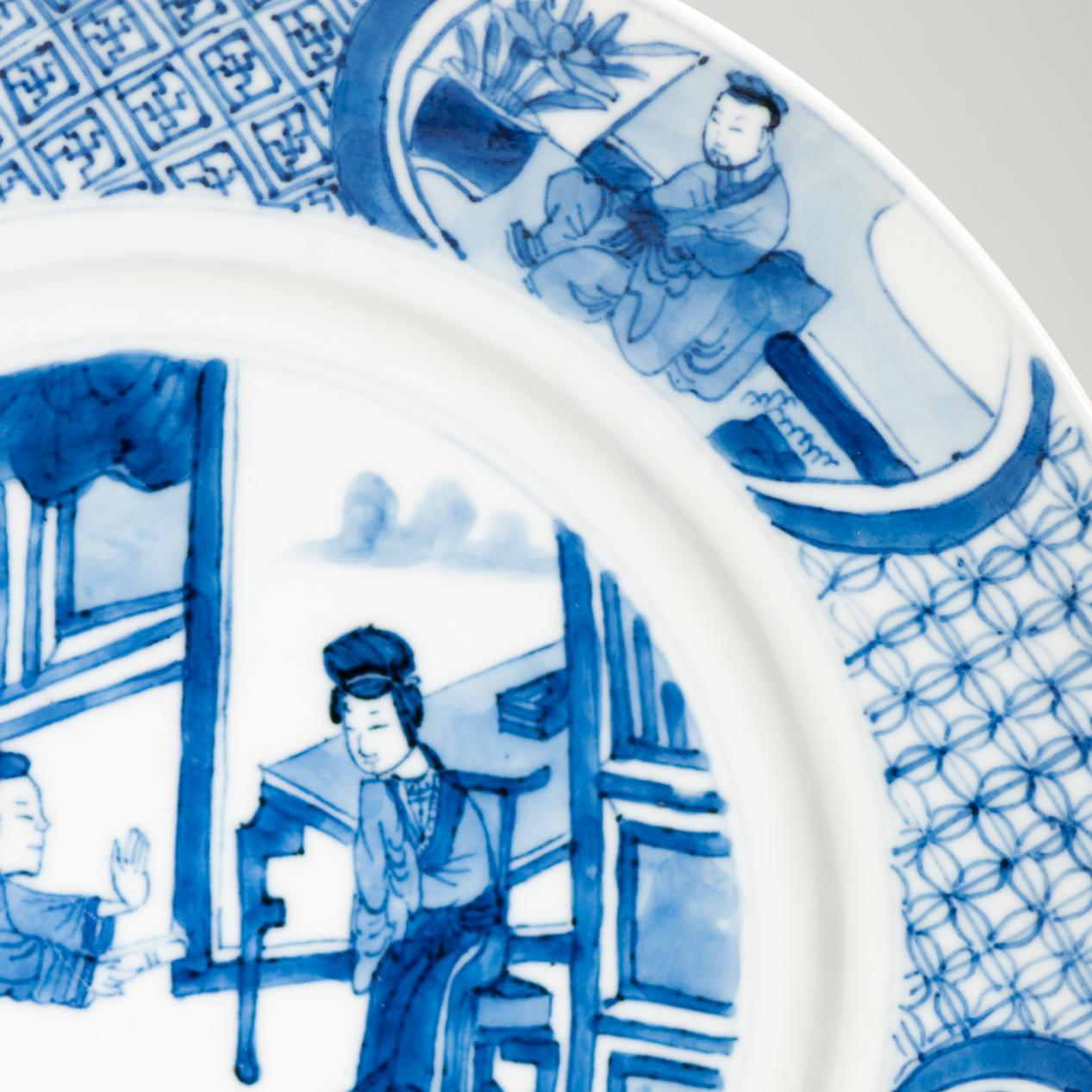 Kangxi Mark & Period Antique Chinese Porcelain Plates Romance of the Western 8
