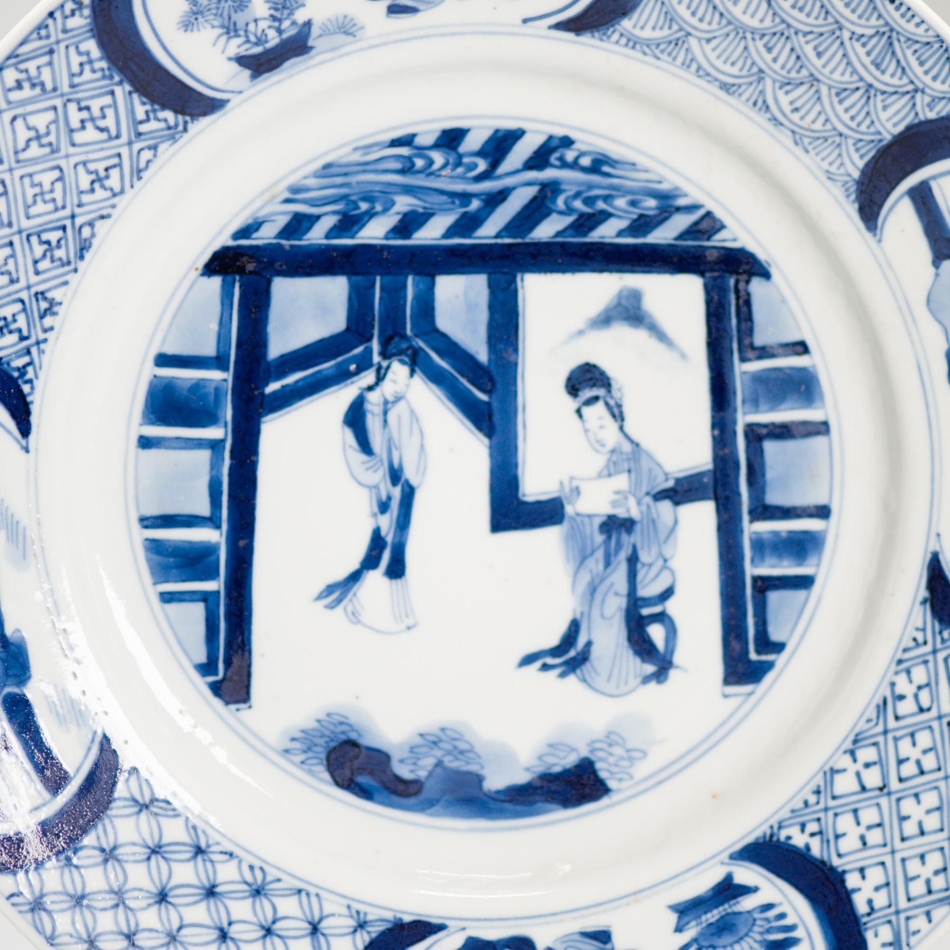 Kangxi Mark & Period Antique Chinese Porcelain Plates Romance of the Western 11