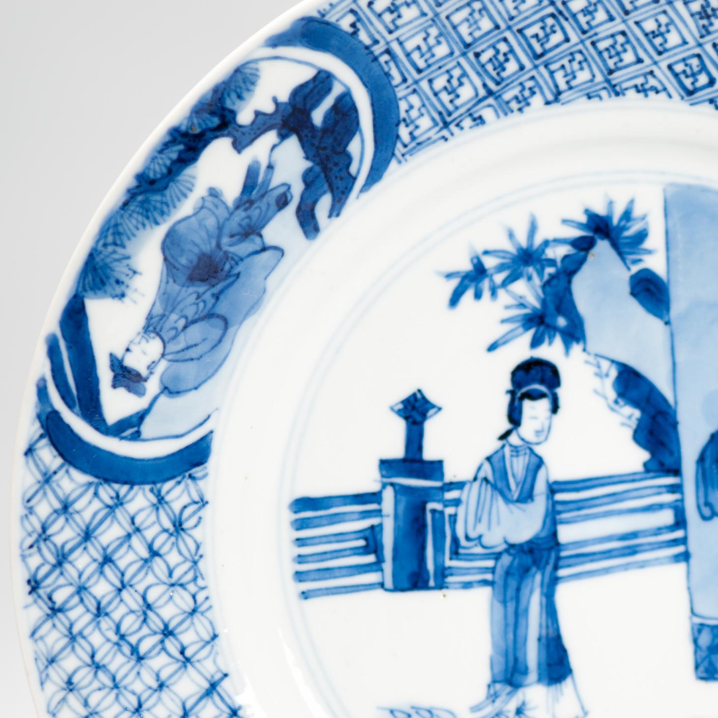 Kangxi Mark & Period Antique Chinese Porcelain Plates Romance of the Western 12