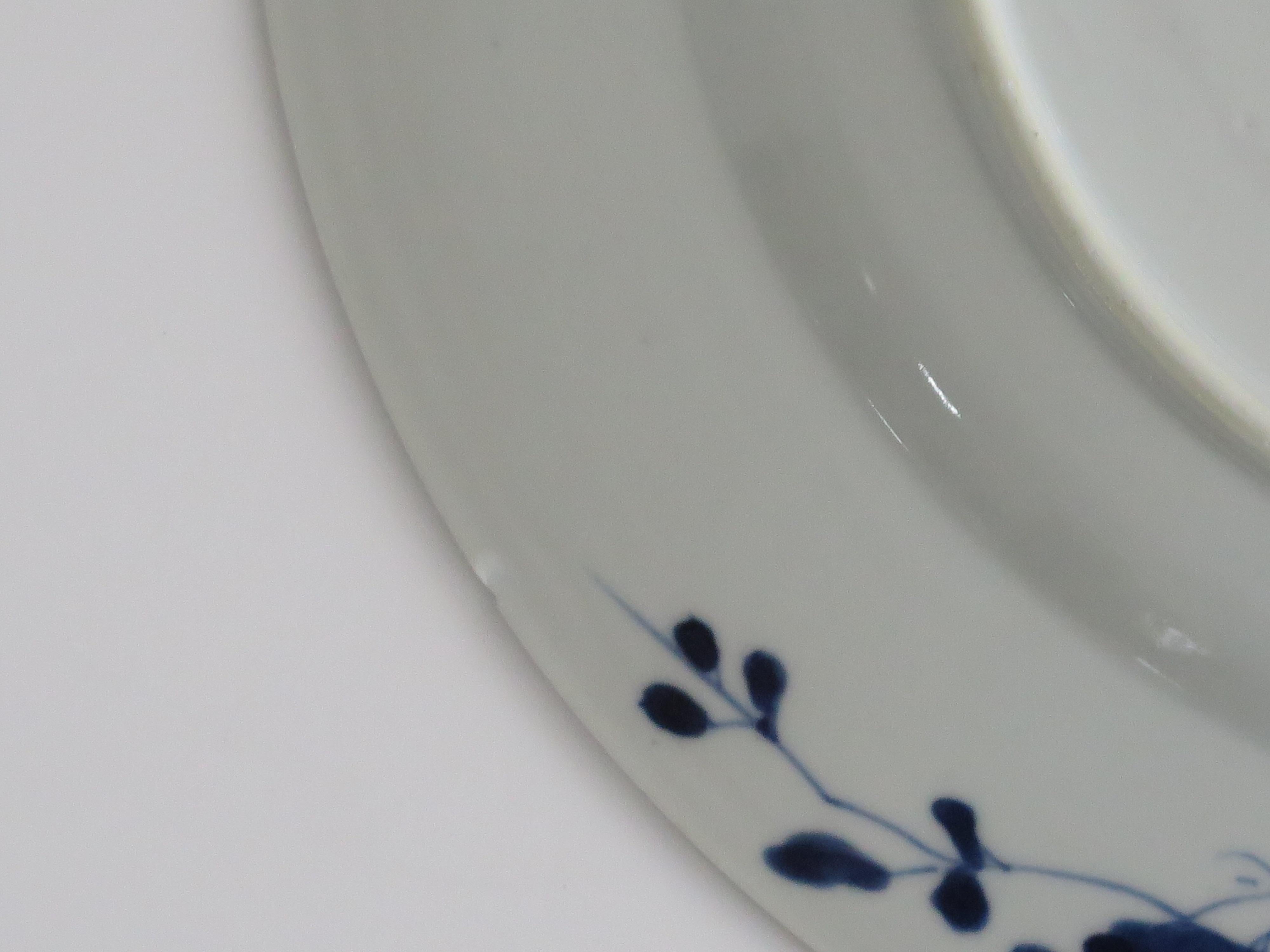 Kangxi Mark and period Chinese Large Plate Porcelain Blue & White, circa 1700 8