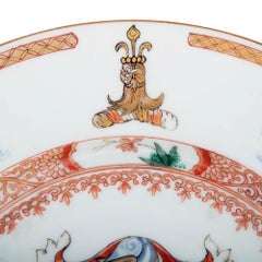 Kangxi Period Chinese Export Armorial Plates with Coat of Arms of Gosselin