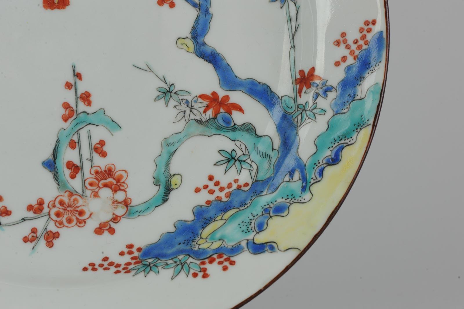 Kangxi Period Chinese Porcelain Kakiemon Plate Birds Magpies, 18 C In Good Condition For Sale In Amsterdam, Noord Holland