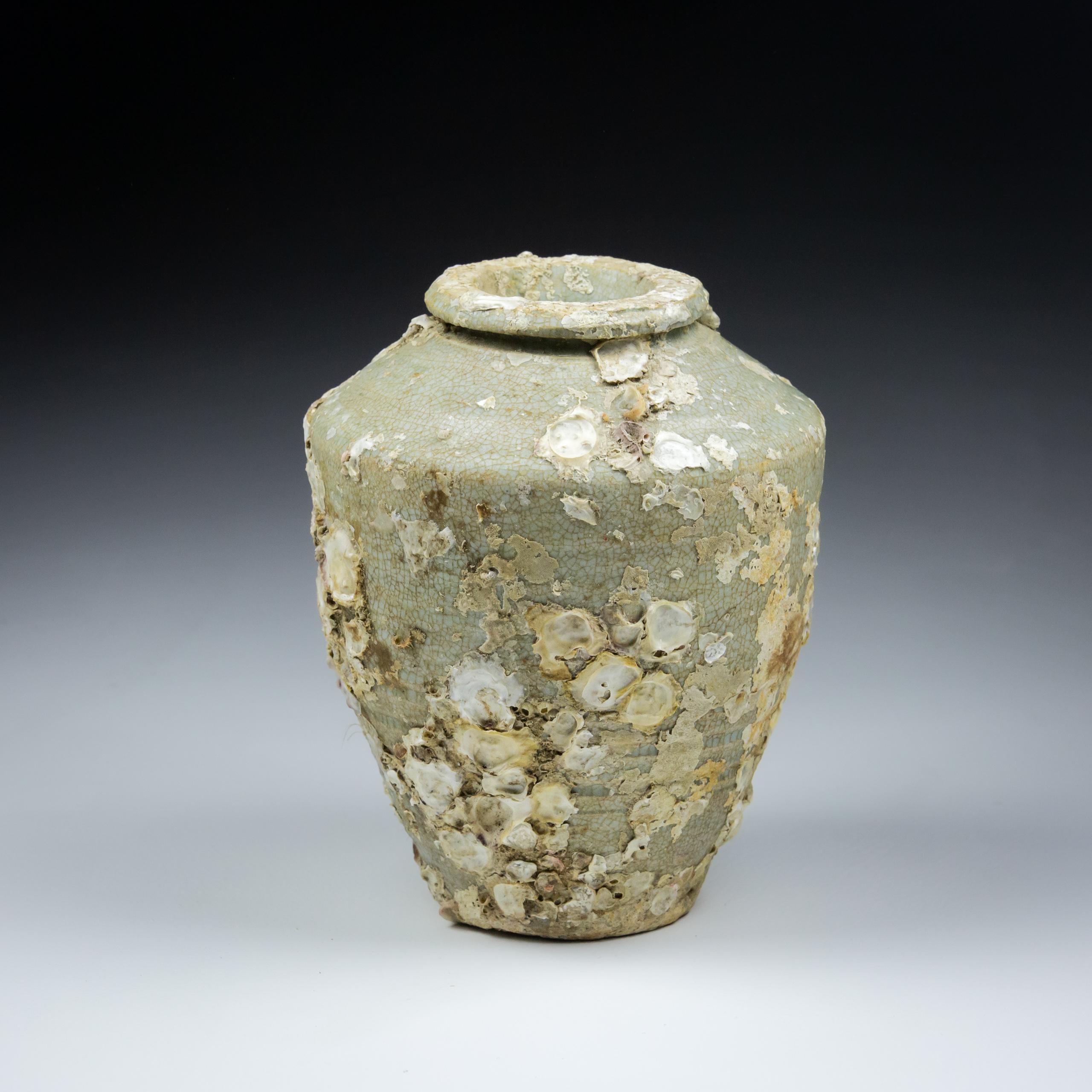 17th Century Kangxi Period Crackle Glazed Baluster Vase Shipwrecked Treasure