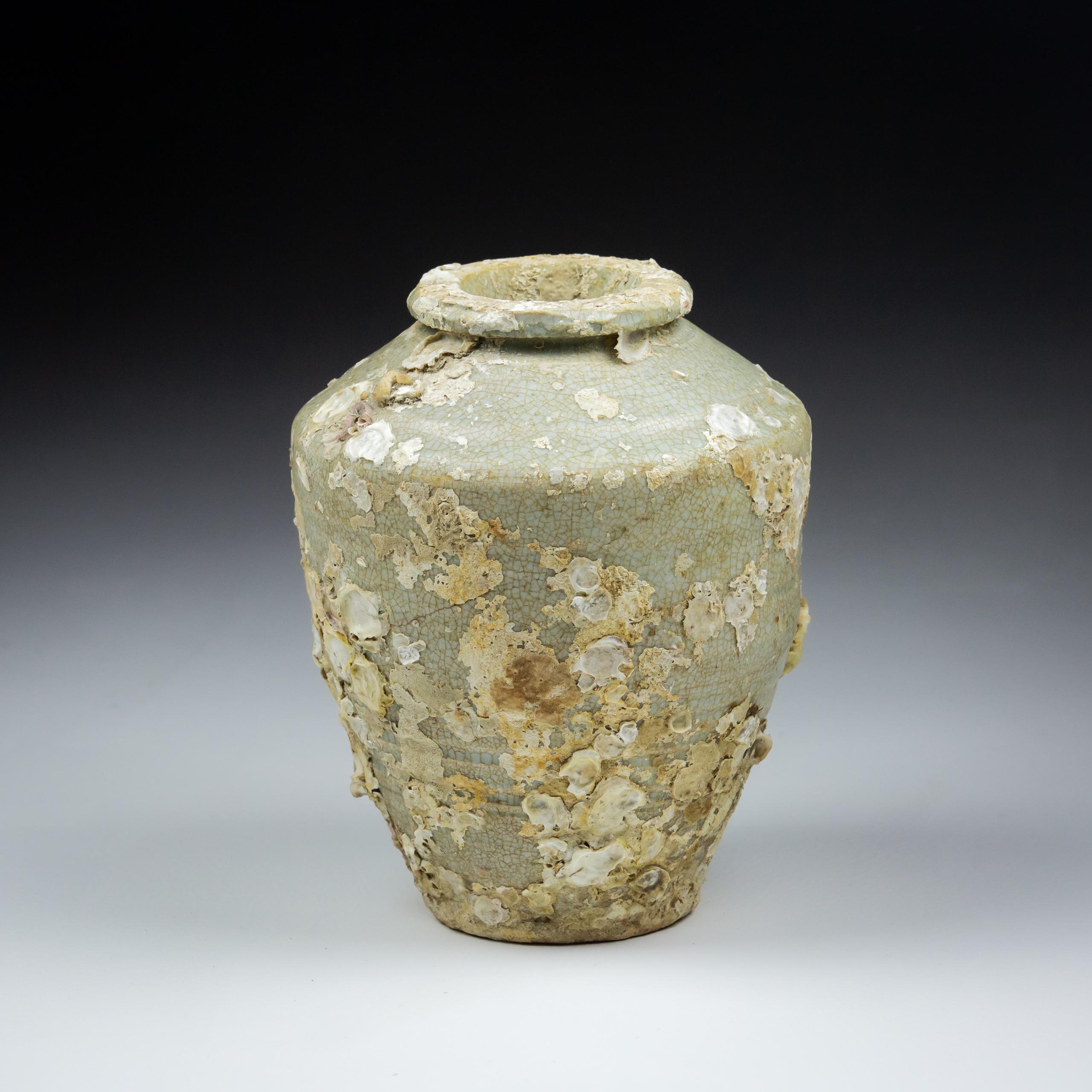 Stoneware Kangxi Period Crackle Glazed Baluster Vase Shipwrecked Treasure