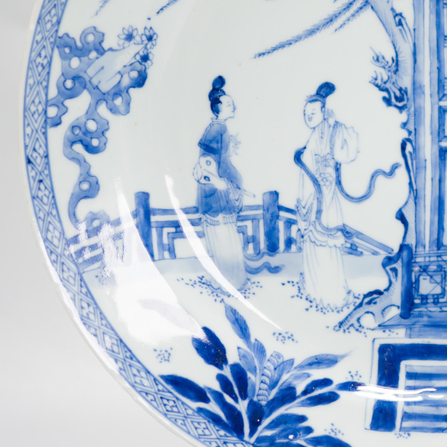 Kangxi/Yongzheng Antique Chinese Porcelain Plate Romance of the Western Chamber For Sale 6