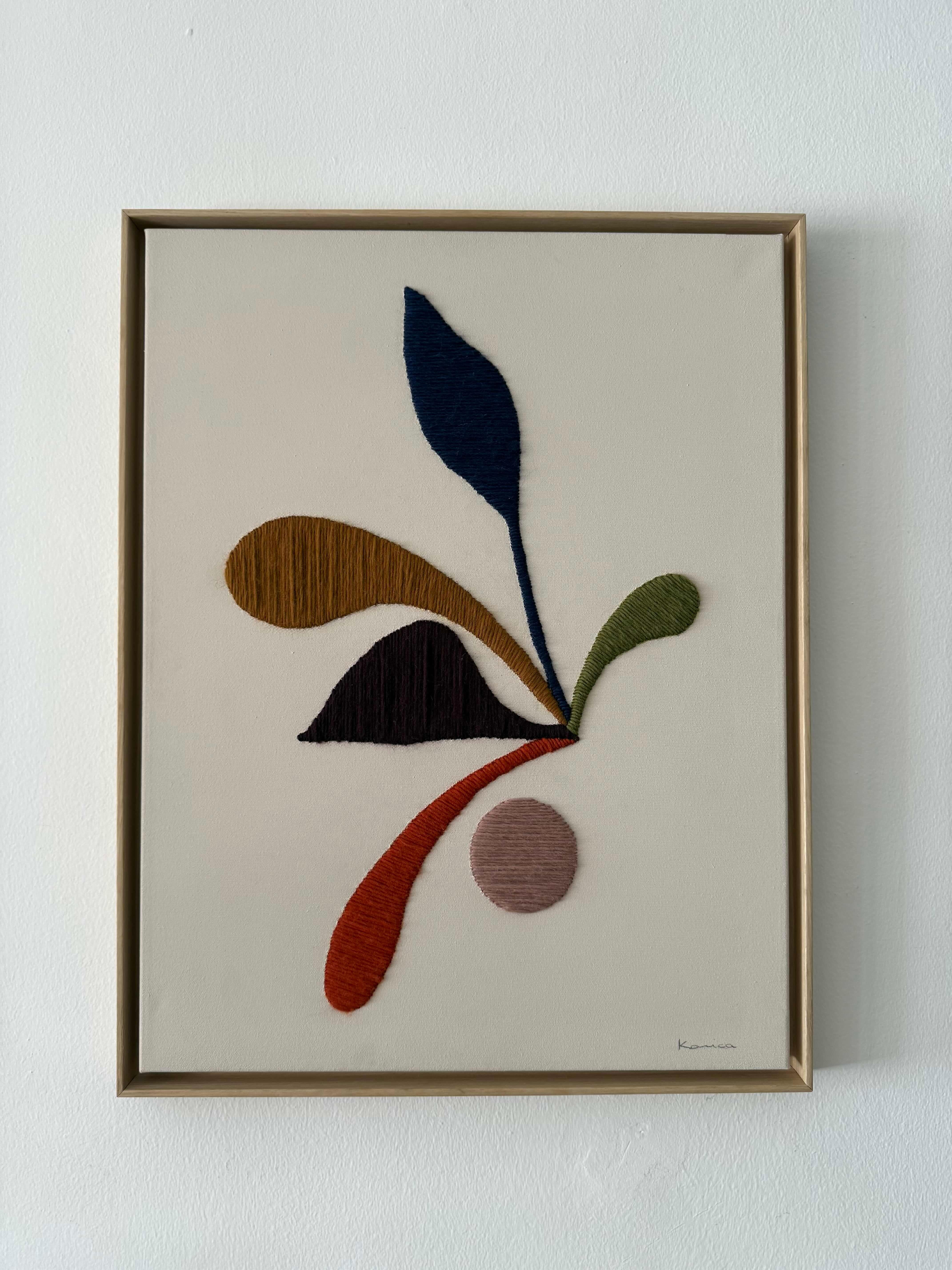 Flora I, original painting, textile, abstract