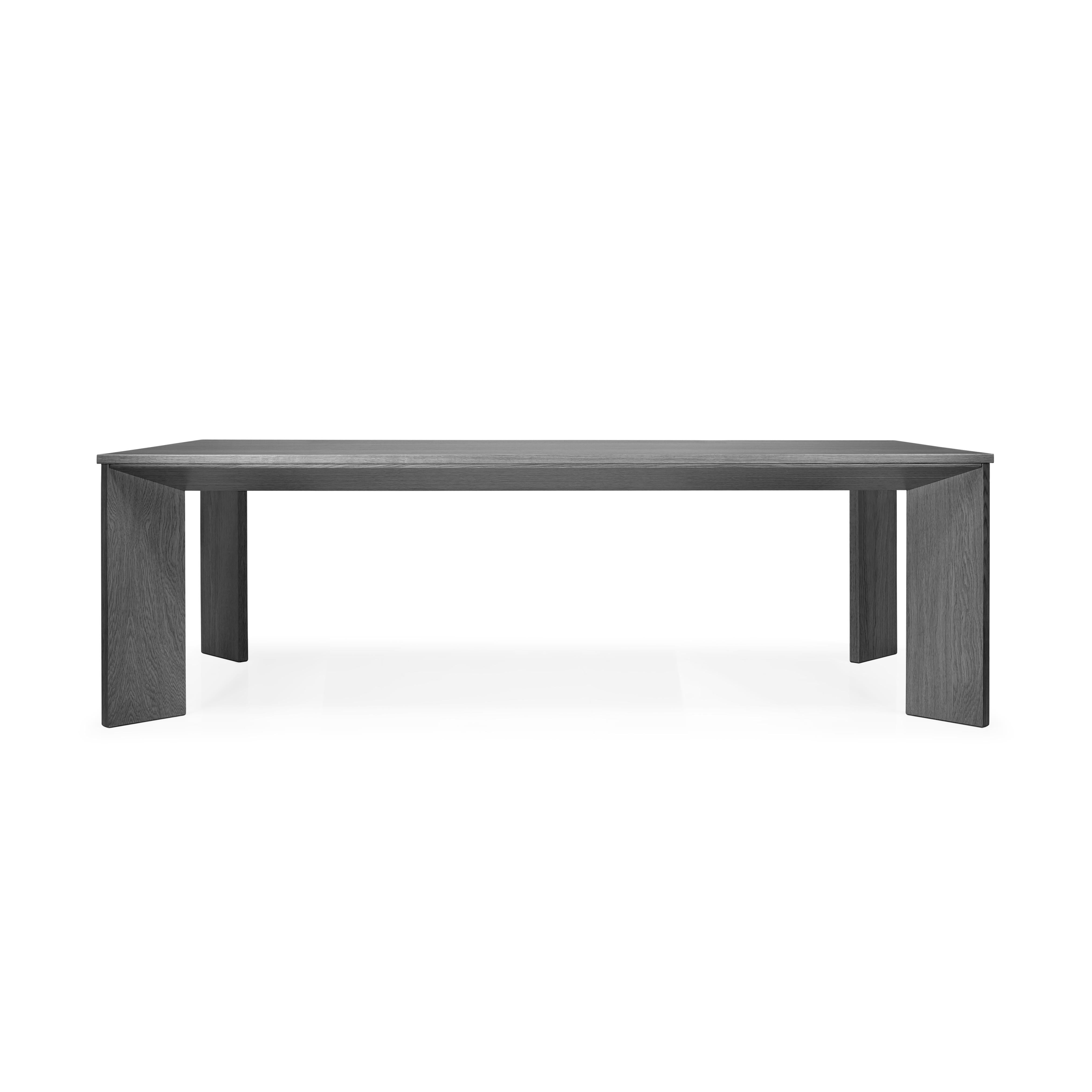 Kanji - Rectangular Dining Table with Elegant Oak Wooden Surface For Sale 5