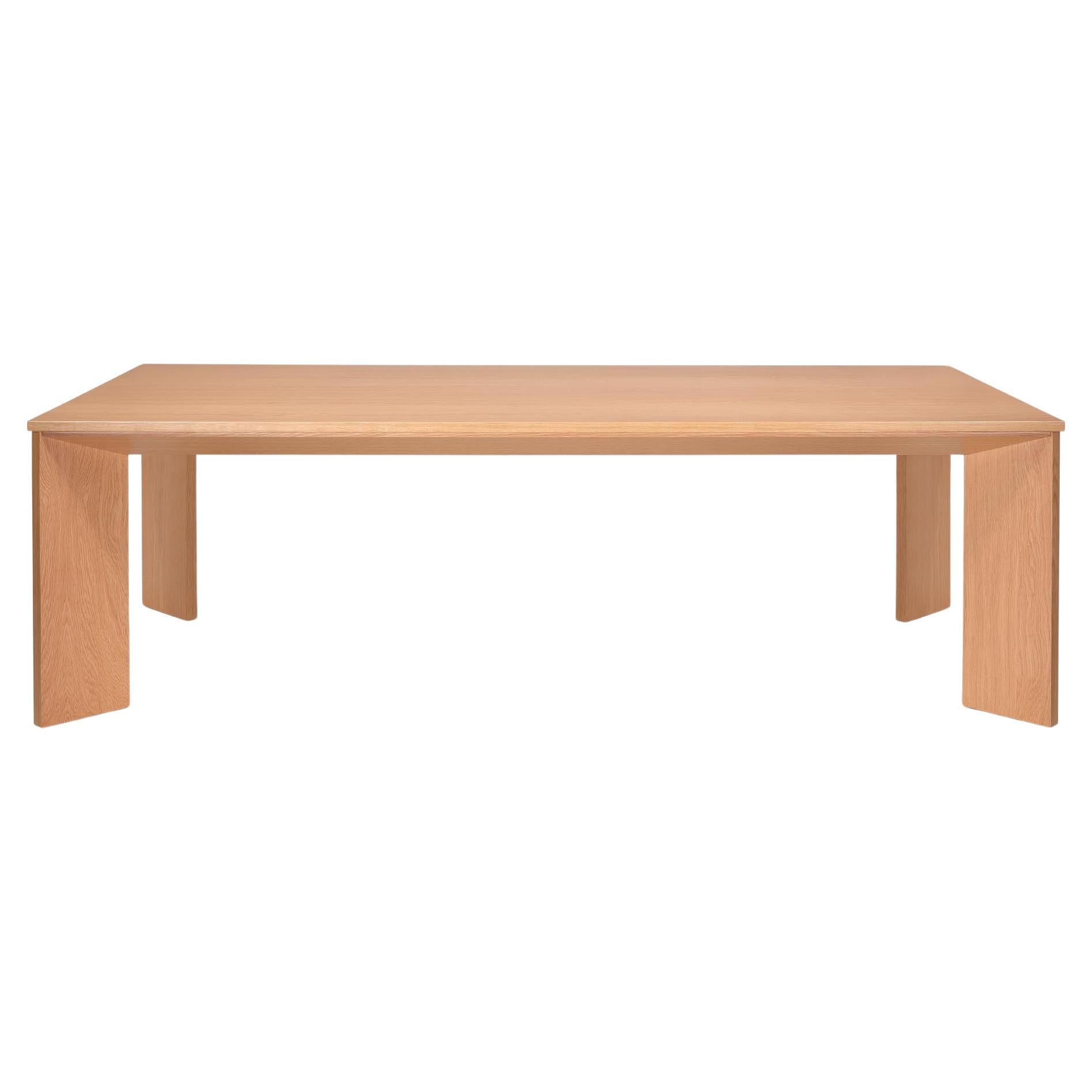 Kanji - Rectangular Dining Table with Elegant Oak Wooden Surface For Sale