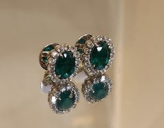 Kanjimull Emerald and diamond eartops