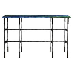 Mesa consola Kannur con tapa superpuesta semipreciosa, Viya by Vikram Goyal
