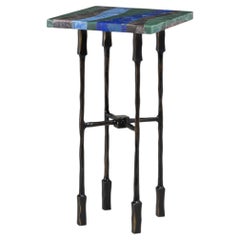 Contemporary side table, Kannur Large in brass, Viya by Vikram Goyal